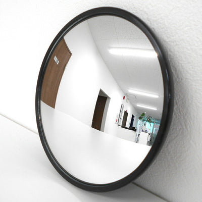 ガレージミラー 家庭用 丸型 φ147 貼り付けタイプ 接着剤付 サビない ステンレス製金具 ガラス製ミラー カーブミラー 駐車場ミラー 安全確保 安全確認 車庫入れ 防犯ミラー 屋外用 死角 道路 出入口 交通安全 小型 黒 白 日本製 yh683