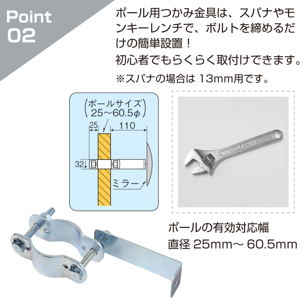 スピード発送】ガレージミラー 家庭用 角型 290×390mm ポール 取付金具