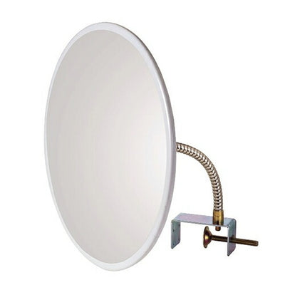 【スピード発送】カーブミラー 室内 防犯ミラー 丸型 440φ フレキシブル アーム フレキ クランプ 挟み込み 防犯 屋内 棚 陳列棚 有効幅13 ~ 65mm 店舗 万引き イタズラ 防止 防犯グッズ 盗難防止 業務用 アクリル製 /グレー/白/青/ 日本製 yh043