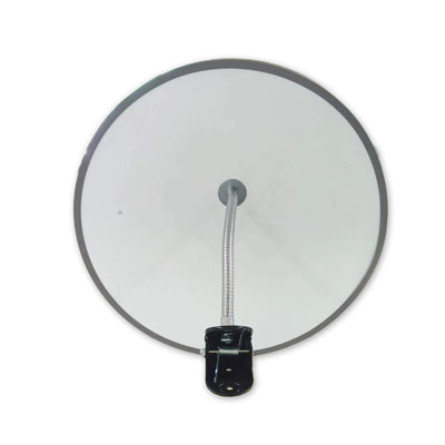 【スピード発送】カーブミラー 室内 防犯ミラー 丸型 440φ フレキシブル アーム フレキ クリップ 防犯 屋内 棚 陳列棚 有効幅20～60mm 店舗 万引き イタズラ 防止 防犯グッズ 盗難防止 業務用 アクリル製 /グレー/白/青/ 日本製 yh044