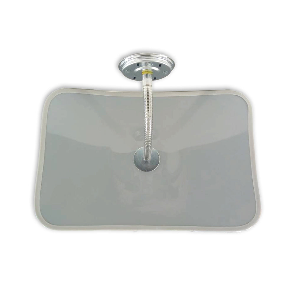 【スピード発送】カーブミラー 室内 防犯ミラー 角型 300×450ｍｍ フレキシブル アーム フレキ ビス止め 防犯 屋内 天井 壁面 店舗 万引き イタズラ 防止 防犯グッズ 盗難防止 業務用 アクリル製 グレー 日本製 屋内用 鏡 ミラー 店舗 死角 監視 防犯対策 カーブミラー yh069