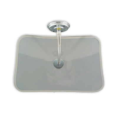 【スピード発送】カーブミラー 室内 防犯ミラー 角型 300×450ｍｍ フレキシブル アーム フレキ ビス止め 防犯 屋内 天井 壁面 店舗 万引き イタズラ 防止 防犯グッズ 盗難防止 業務用 アクリル製 グレー 日本製 屋内用 鏡 ミラー 店舗 死角 監視 防犯対策 カーブミラー yh069