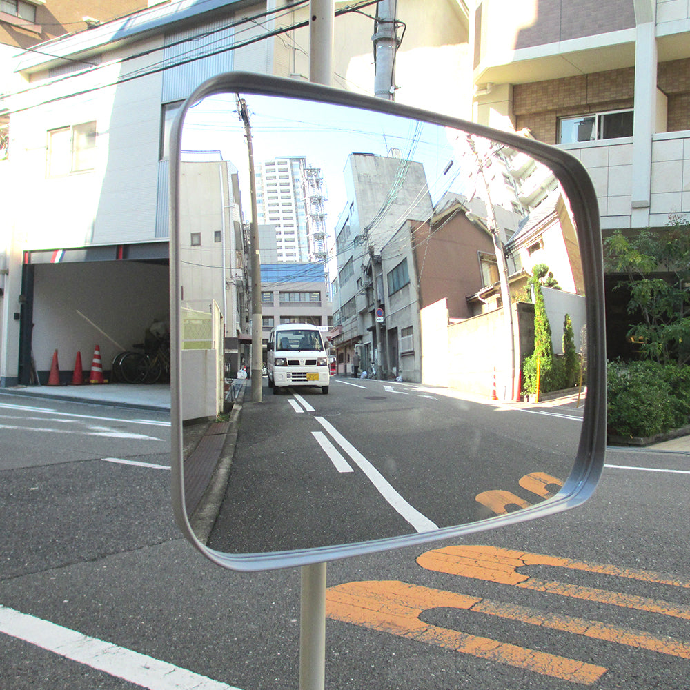 【スピード発送】ガレージミラー 家庭用 角型 290 × 390mm 幅 約40ｃｍ スタンド台セット 高1230ｍｍ ウェイト付き 重り 転倒防止 取付金具付 ガラス製ミラー日本製 yh1429