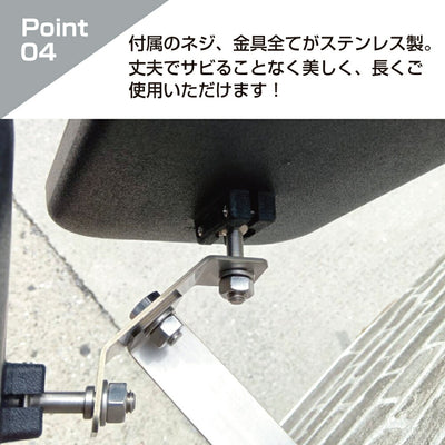 【スピード発送】ガレージミラー カーブミラー 2面鏡タイプ 壁付け 壁面 金具 ステンレス製 さびない 黒色 角型 175×150mm 取付金具付き ガラス製 ミラー 鏡 日本製 駐車場 車庫 ツイン 家庭用 安全 防犯対策 簡単設置 HTS-5S yh1432