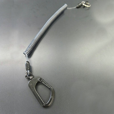 ＜5本までゆうパケット配送＞携帯ストラップ 強力バンジー コイルストラップ 直径11 × 310ｍｍ セフティホルダー カラビナ 落下防止 盗難防止 紛失防止 スマホ カギ 定期入れ 工具 ワイヤ入り 松葉 ブラック スマートフォン パスケース 定期入れ 携帯電話 丈夫 安全 ワイヤー yh1469