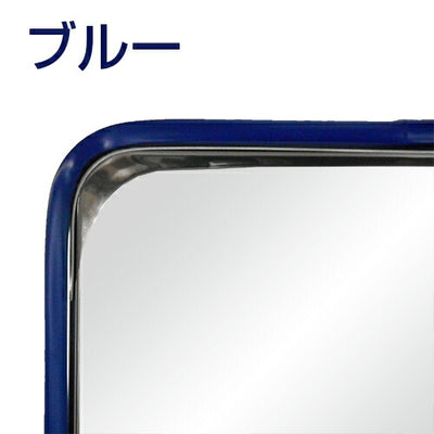 【スピード発送】ガレージミラー ステンレス製 角型 角320×225mm ブロック クランプ　挟み込み 金具付 オレンジ/白/黒/グレー/茶/赤/青 yh482