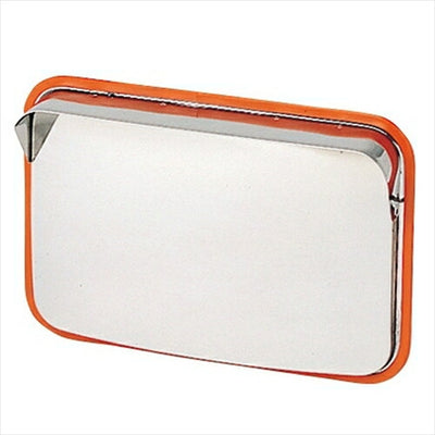 【スピード発送】ガレージミラー ステンレス製 角型 角320×225mm ブロック クランプ　挟み込み 金具付 オレンジ/白/黒/グレー/茶/赤/青 yh482