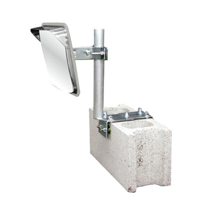 【スピード発送】ガレージミラー ステンレス製 角型 角320×225mm ブロック クランプ　挟み込み 金具付 オレンジ/白/黒/グレー/茶/赤/青 yh482