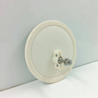 【スピード発送】ガレージミラー 家庭用 ブロック 挟み込み ステンレス製 取付金具付 小型 丸型 147φ グレー ガラス製ミラー 50～185mm ブロック塀 門扉 壁 駐車場 クランプ式 屋外 安全 安心 日本製 yh610