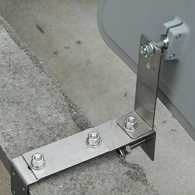 【スピード発送】 ガレージミラー 家庭用 ブロック　クランプ　挟み込み グレー角型 190×240mm サビない ステンレス製 取付金具付 ガラス製ミラー 日本製 yh613