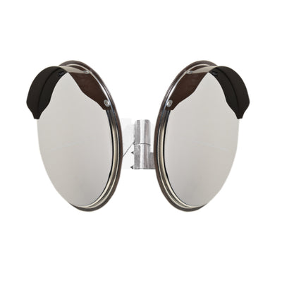 カーブミラー ステンレス製 2面鏡 丸型 80cm 道路反射鏡 オレンジ 茶 白 グレー 黒 yh626-w