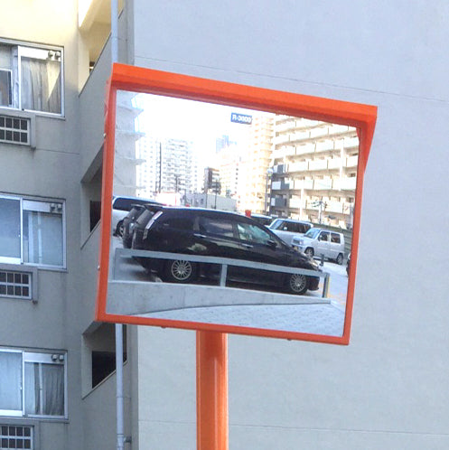 カーブミラー アクリル製 角型 600×800 道路反射鏡 オレンジ 茶 白 グレー 黒 yh200