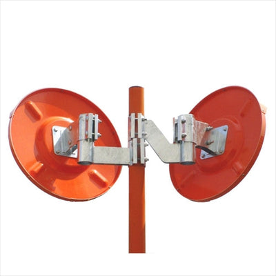 カーブミラー アクリル製 2面鏡 丸型 800φ 支柱セット 道路反射鏡 オレンジ 茶 白 グレー 黒 yh185