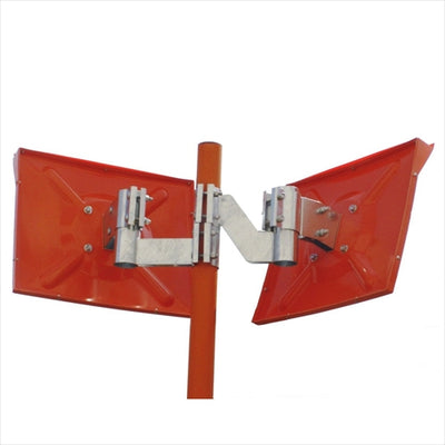 カーブミラー アクリル製 2面鏡 角型 450×600 支柱セット 道路反射鏡 オレンジ 茶 白 グレー 黒 yh197