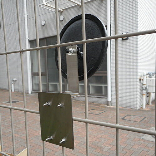 【スピード発送】ガレージミラー 丸型 Φ360 サビない フェンス 挟み込み金具 ガラス製ミラー 日本製 yh590